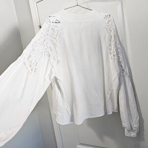 FP Movement by Free People White Lace Sweatshirt